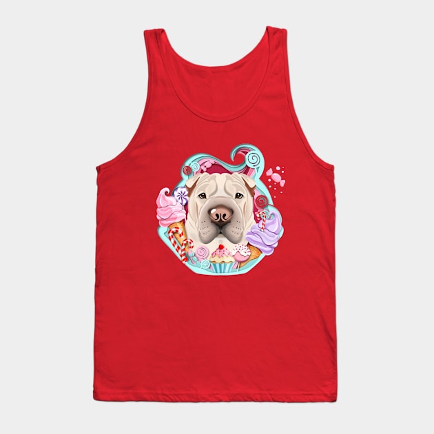 A Shar Pei in the ice cream Tank Top by SharPeiArt